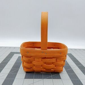 Longaberger Basket Small Fixed Handle Rectangle 2001 Handwoven 5-1/2 Inch